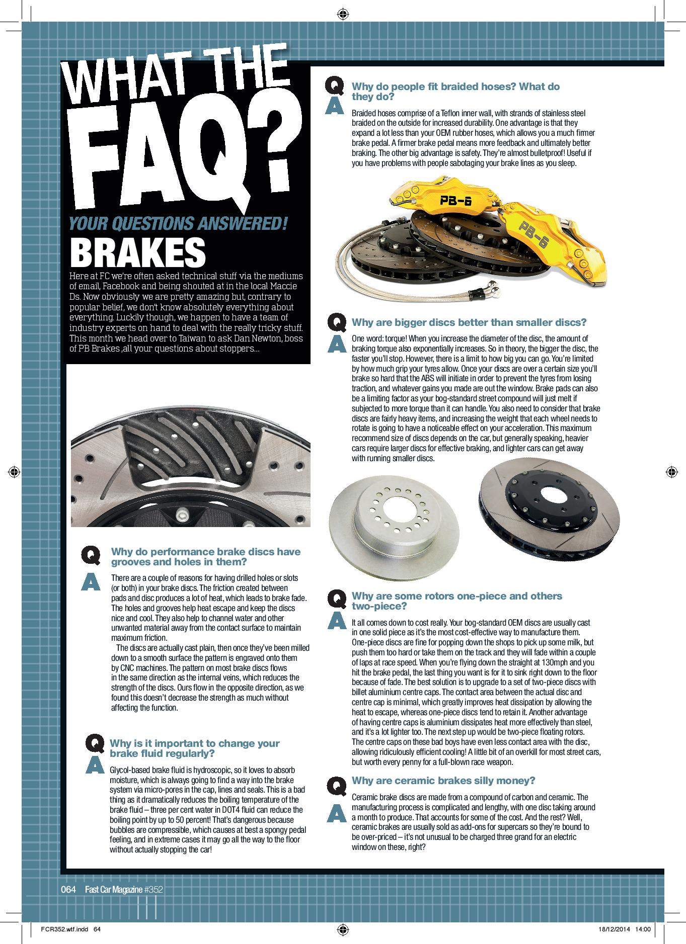 WTFAQ Article by PB Brakes